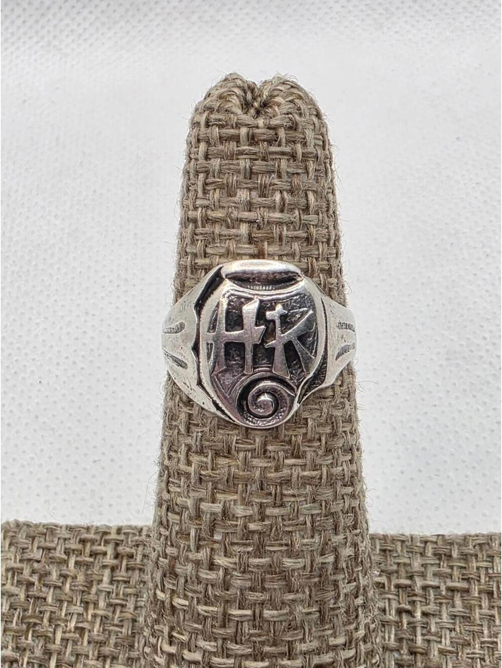 Antique HK Signet Sterling 925 Silver Adjustable Ring - Picture 2 of 5